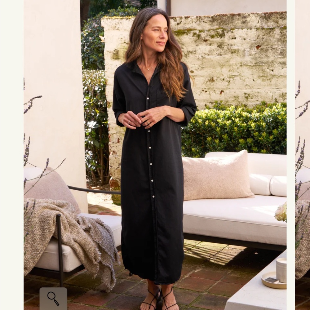 Frank and Eileen Rory maxi shirt dress in Famous denim